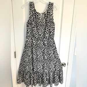 Talbots Black & White Leopard Print Dress